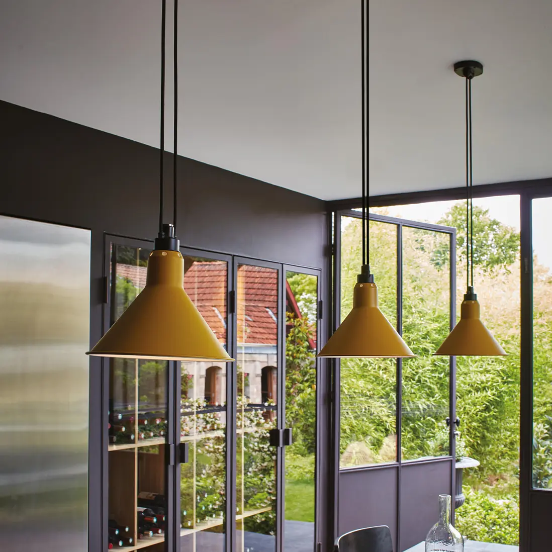 Okergele hanglampen Lampe Gras