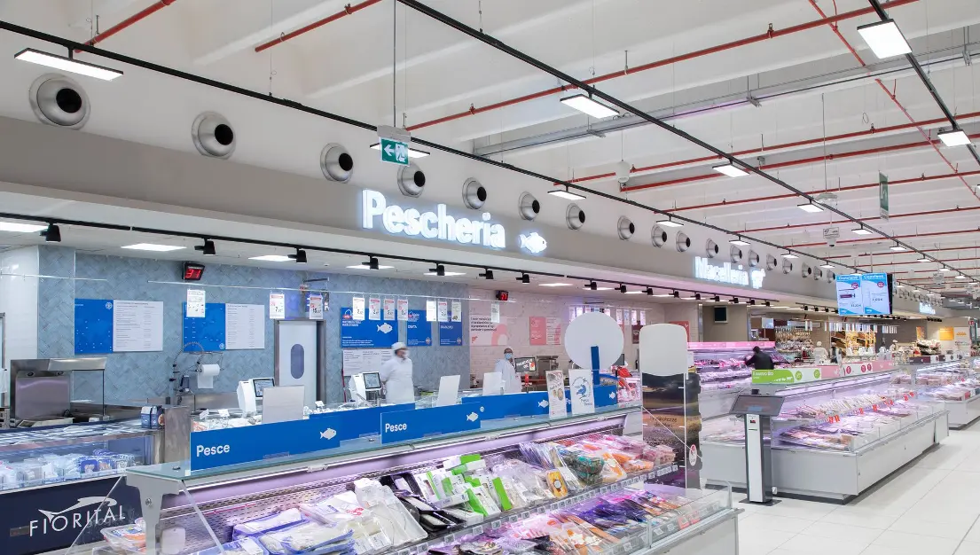 Verlichting Maxi P in voedingswinkel